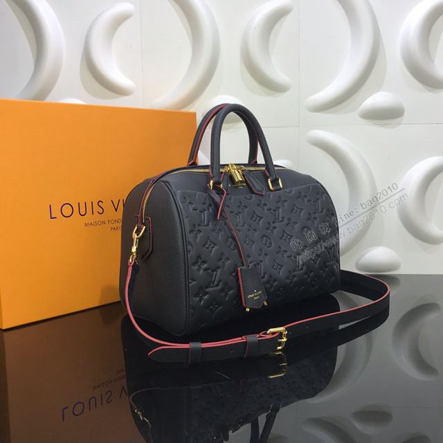 LV包 LV女包 M42406 Speedy30手袋 LV牛皮壓花手提包 LV單肩斜挎包  ydh3186